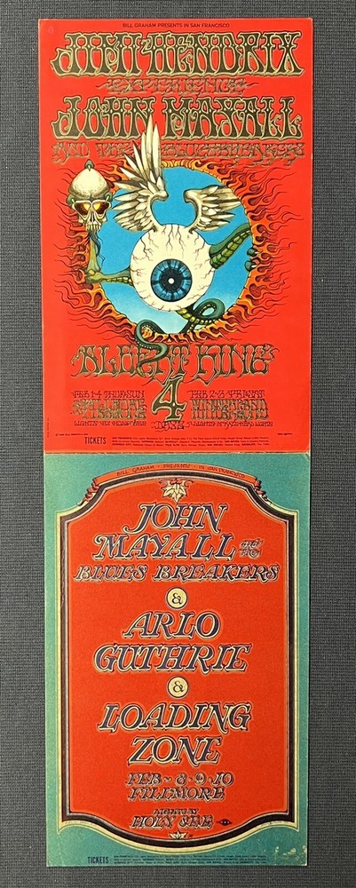 FILLMORE JIMI HENDRIX BG 105 double postcard