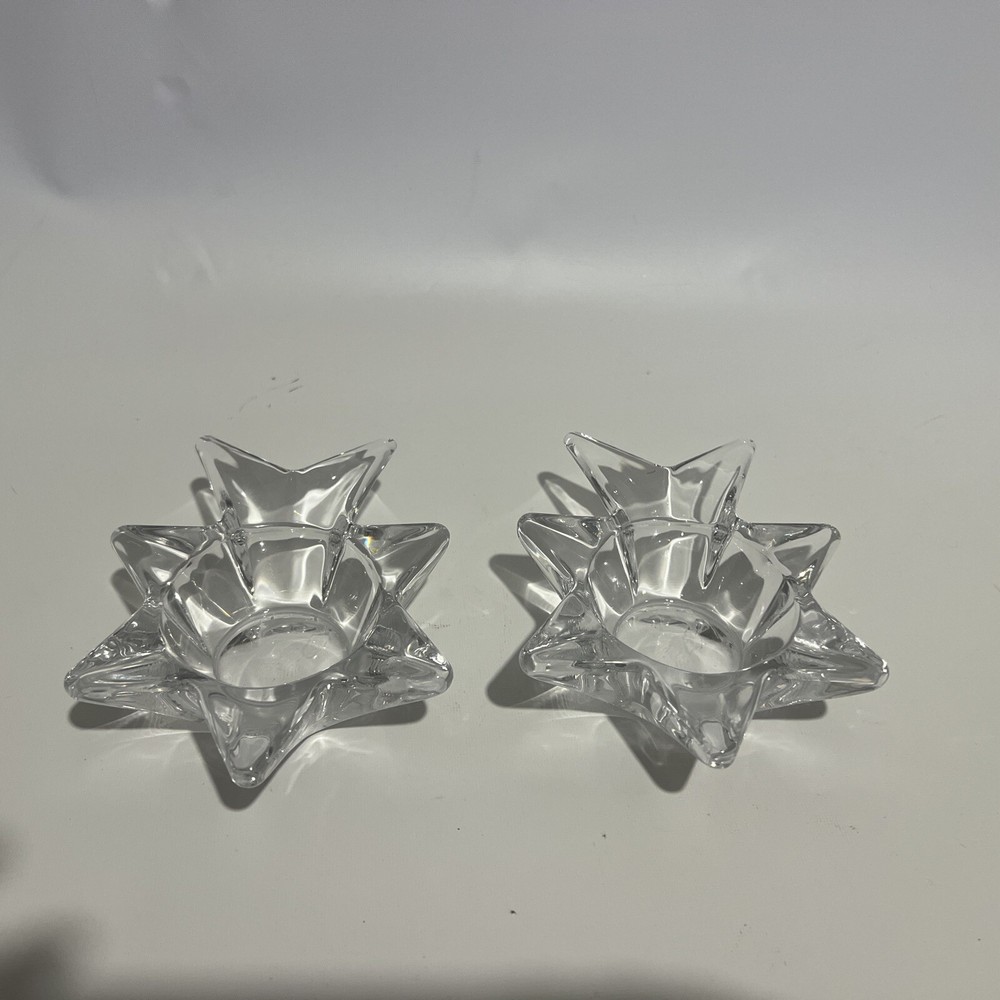 2 Crystal Star Shaped Candleholders