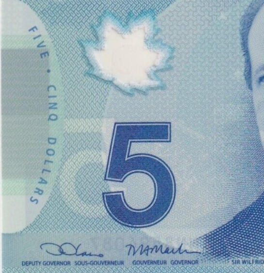 Canada $5 2013 P106e " Lane & Macklem "- UNC POLYMER NOTE - PREFIX INN