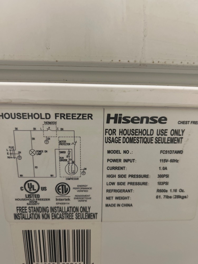 Hisense Deep freezer. medium