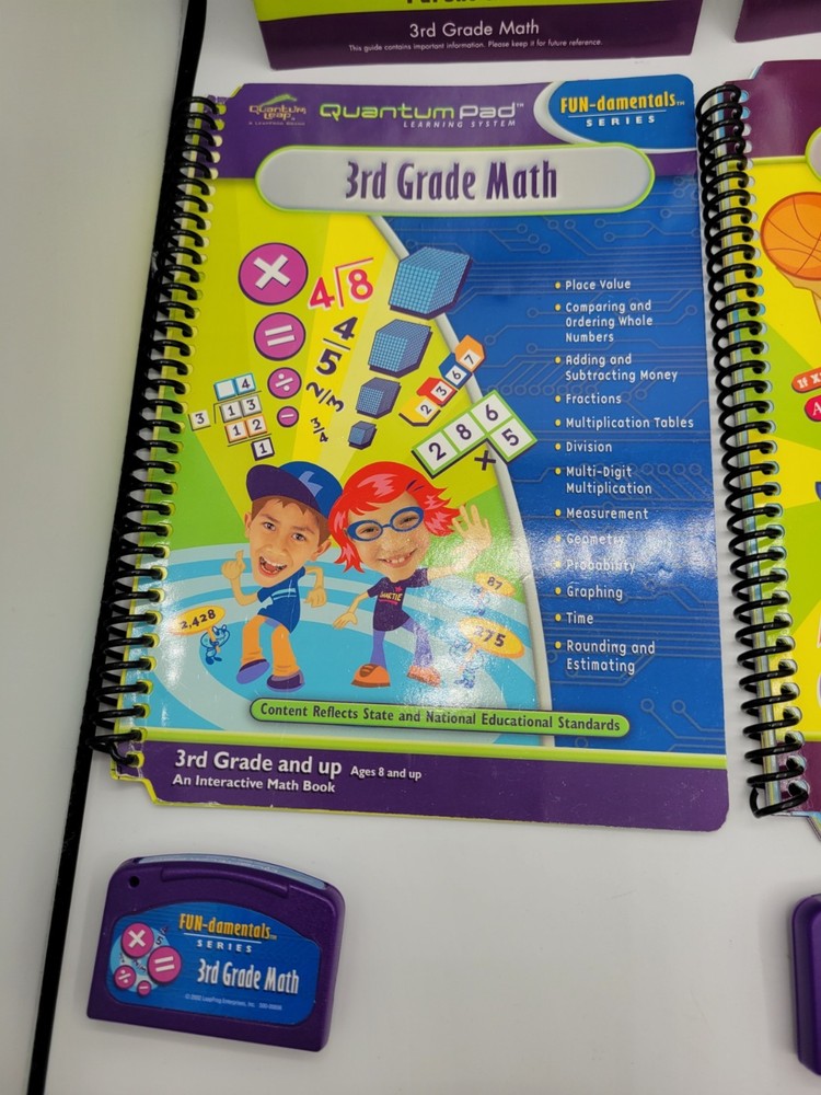 Quantum Leap Quantum Pad Learning System 3rd 4th 5th Grade Math Bundle Cartridge