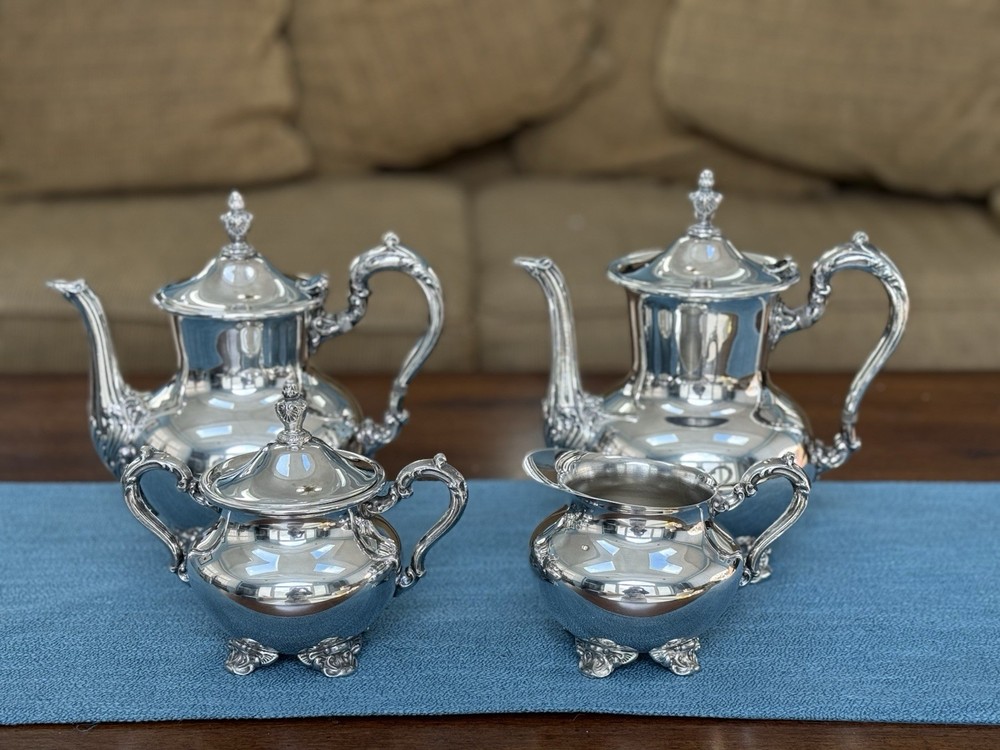Vintage Towle Silver Plated Tea & Coffee Service Serving Set 4 Piece