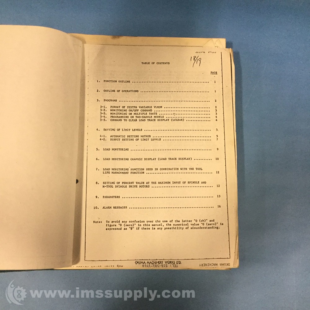 Okuma OSP5000L-G Instruction Manual USIP