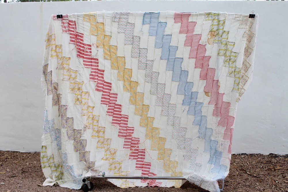 Antique Brick’in It Heirloom Patchwork Quilt Top