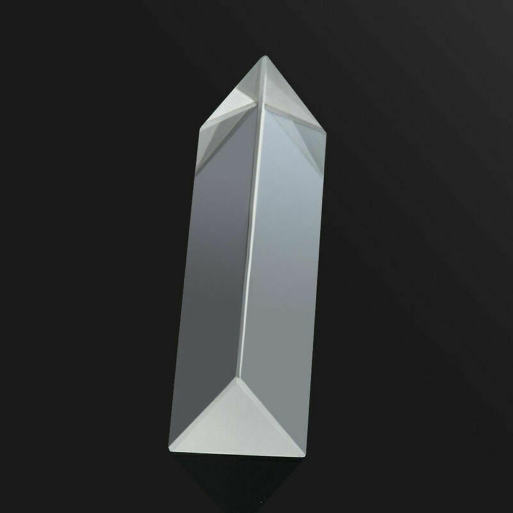 New 9cm Optical Glass Triple Triangular Prism Physics Teaching Light Spectrum E