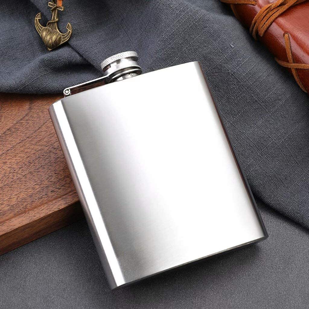 Stainless Steel Liquor Pocket Hip Flask Alcohol Whiskey Screw Cap Flagon 7 10 oz