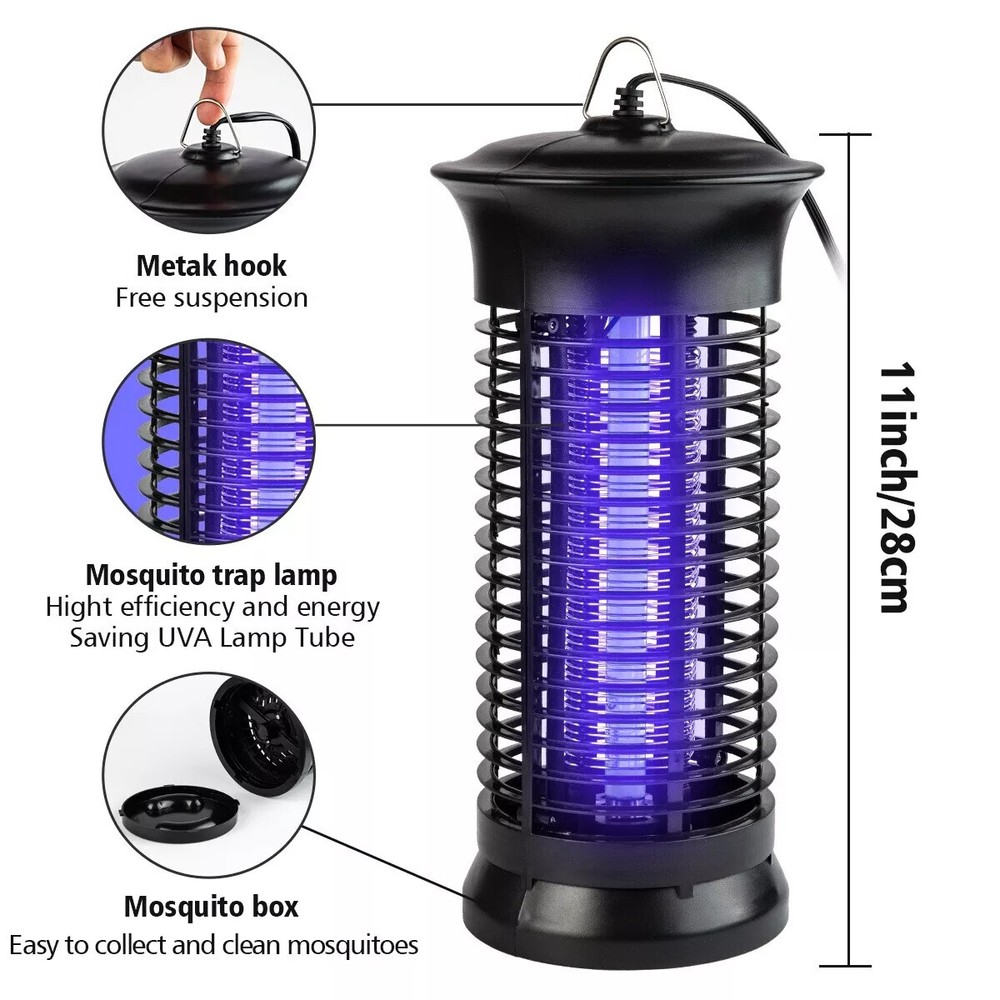 2Pcs Electric Fly Bug Zapper Mosquito Insect Killer LED Light Trap Pest Control