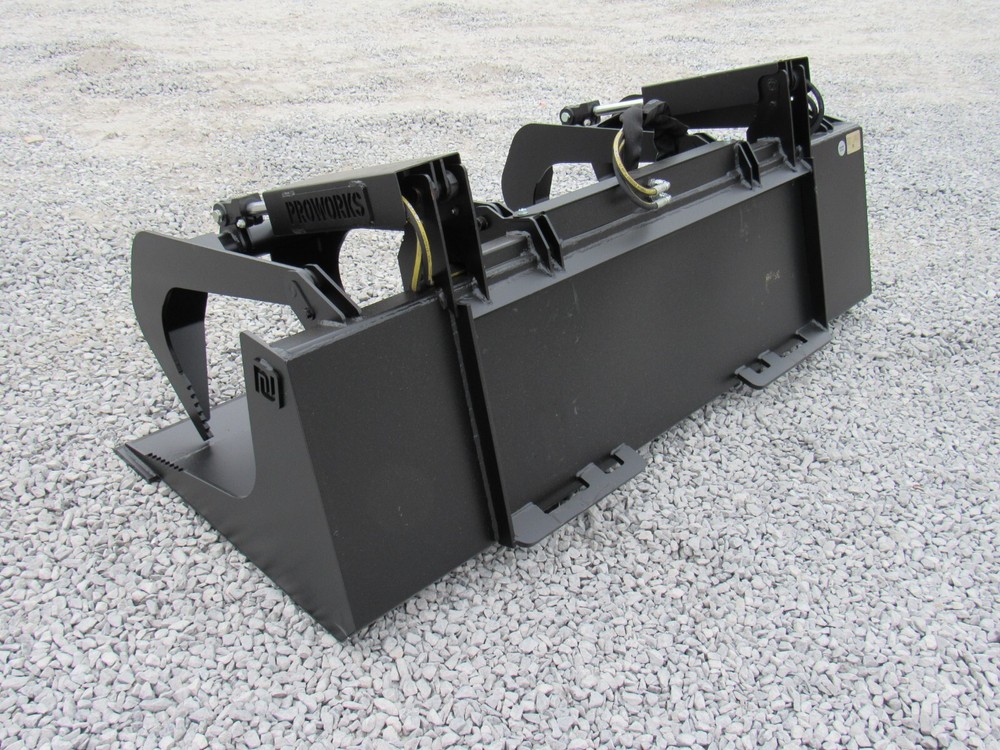 72" Solid Bottom Grapple Grease & 48 Walk Through Pallet Forks Combo QuickAttach