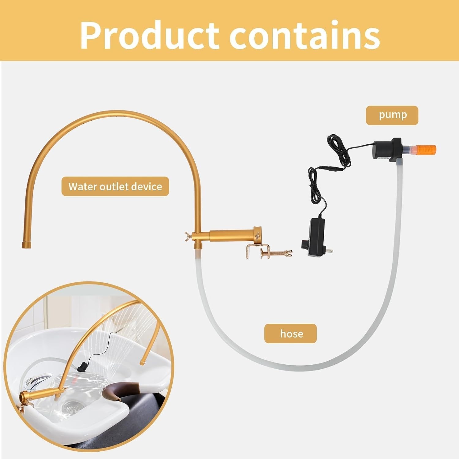 Head Spa Water Circulation Equipment, Portable Shampoo Bowl Waterfall Head Spa