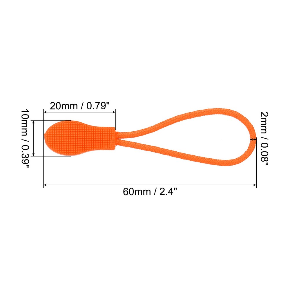 Zipper Pulls Replacement 10pcs Extension Cord Handle Tag Extender Head Orange