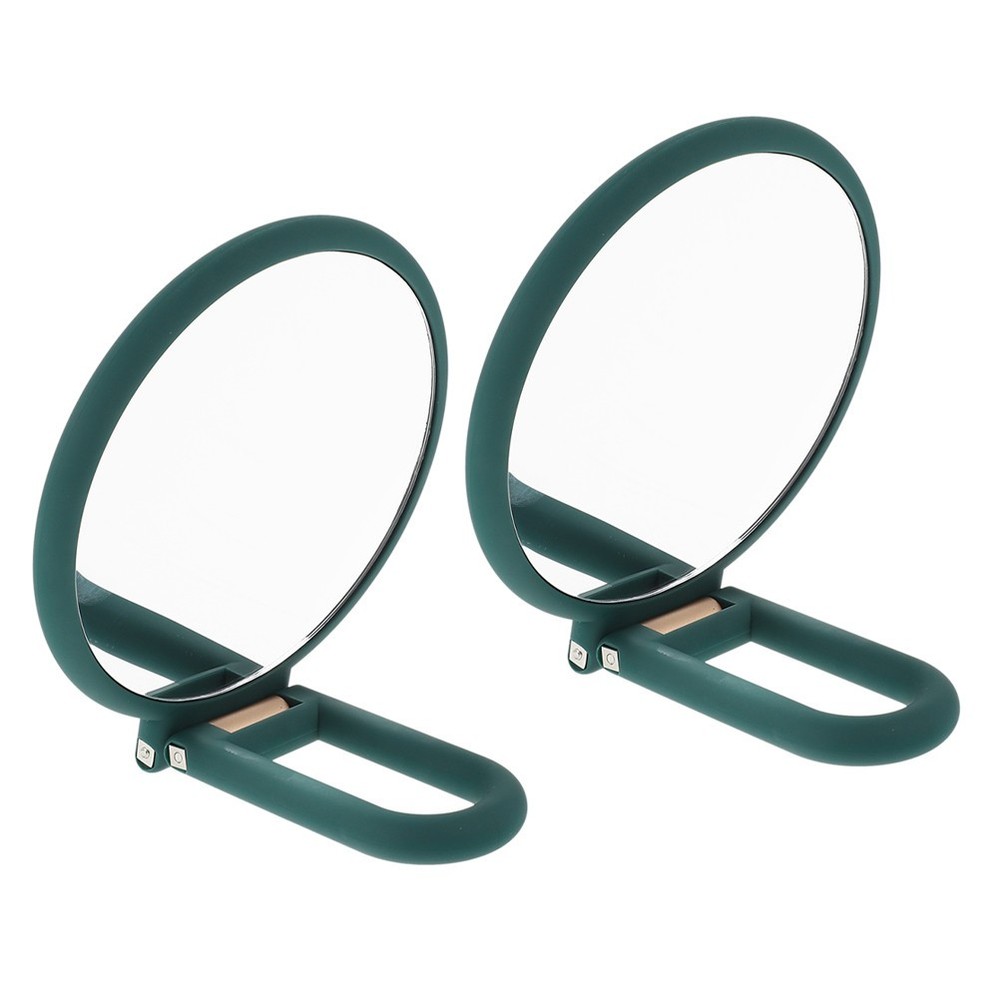 2 Pcs Double Sided Mirror Handheld Double-sided 15x Magnification