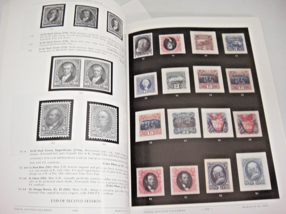 Siegel Stamp Auction Catalog Larkin & Tess Collections 2000 w Prices Realized