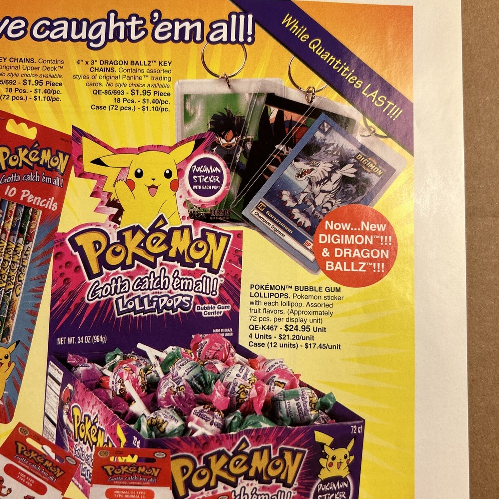 original ad 11-8” 2000 Pokemon Things Arcade flyer