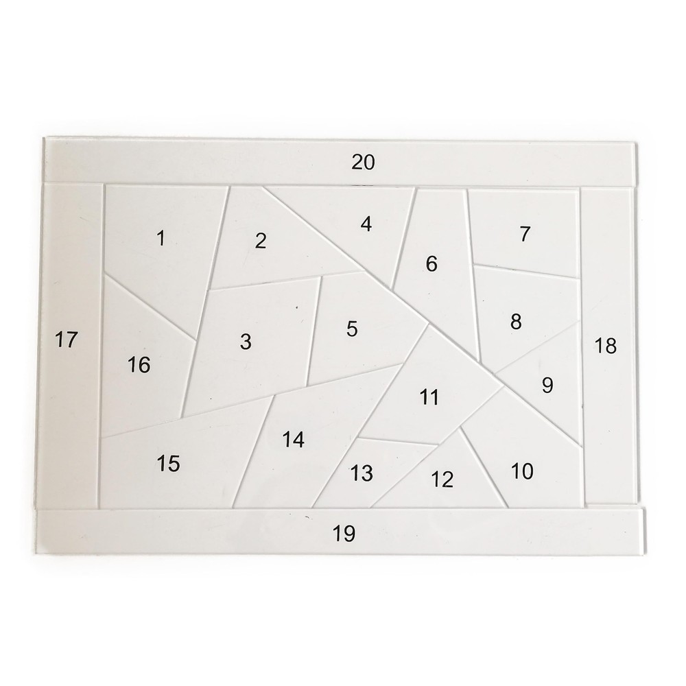 20PCS Clear Acrylic Quilting Template, Numbered, Patchwork Ruler, DIY, Sewing