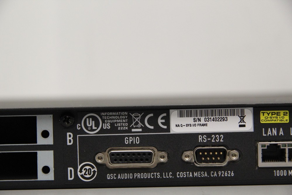 QSC Q-SYS I/O Frame Type 2 Network Interface With No cards