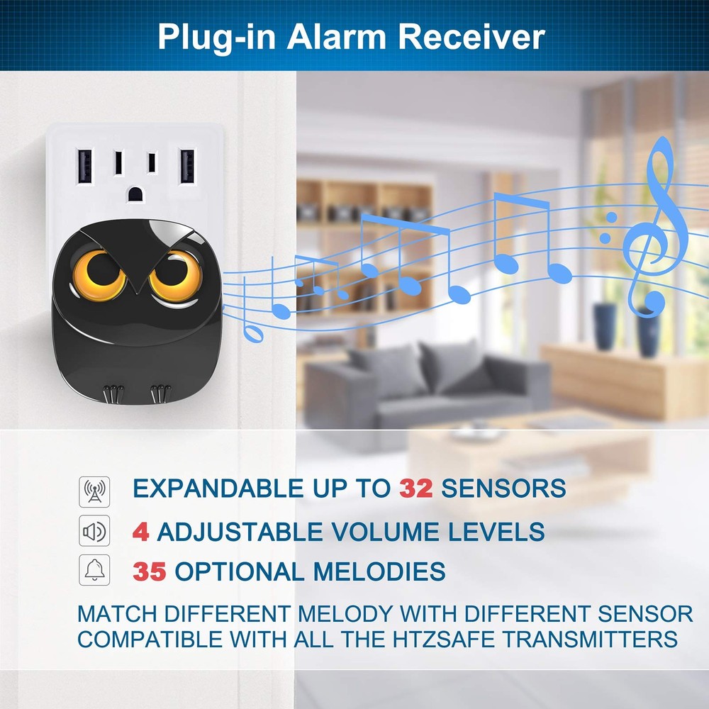 Driveway Alarm- 1/2 Mile Long Range Wireless 1 Receiver+ 2 Sensor