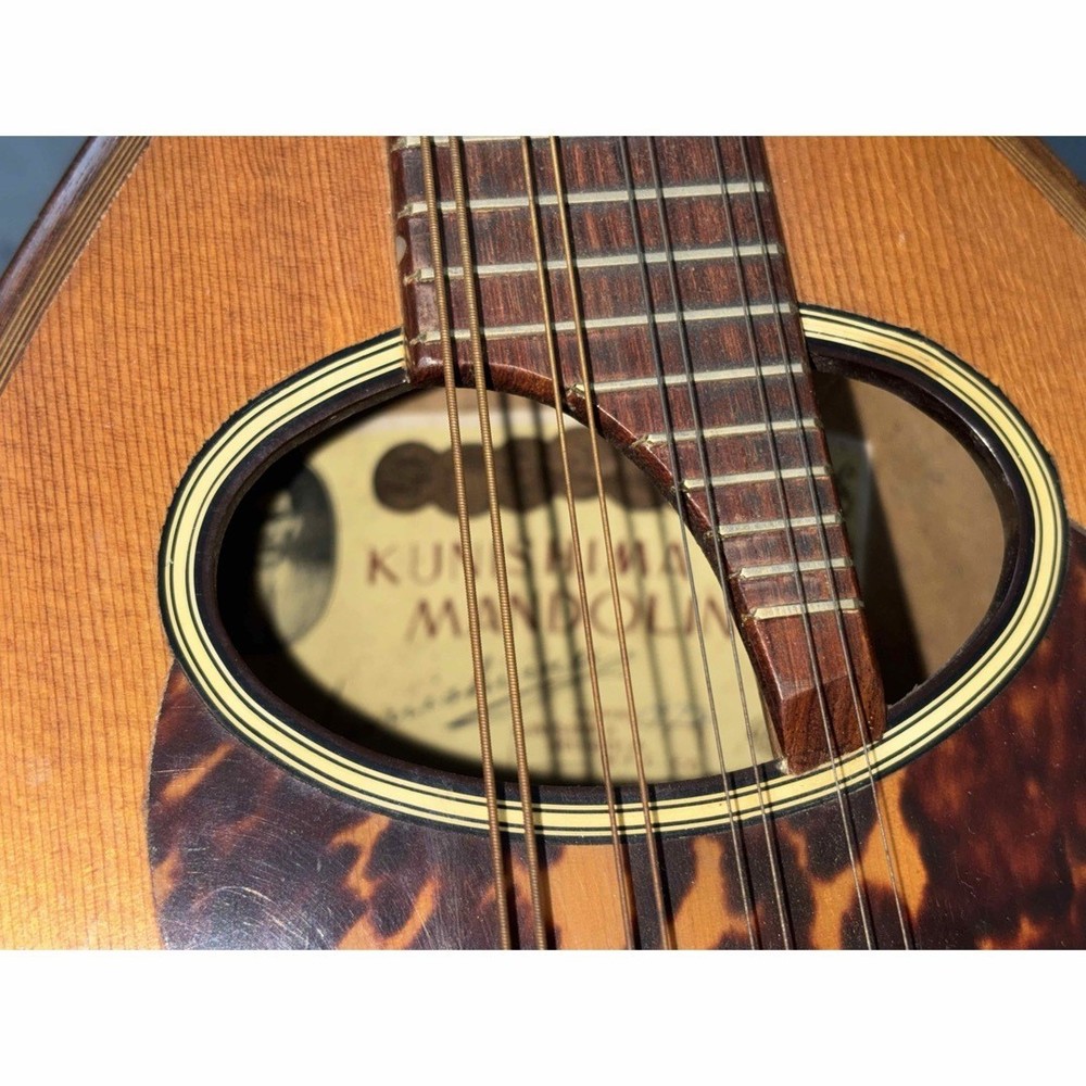 KUNISHIMA wood grain 8 string mandolin with case
