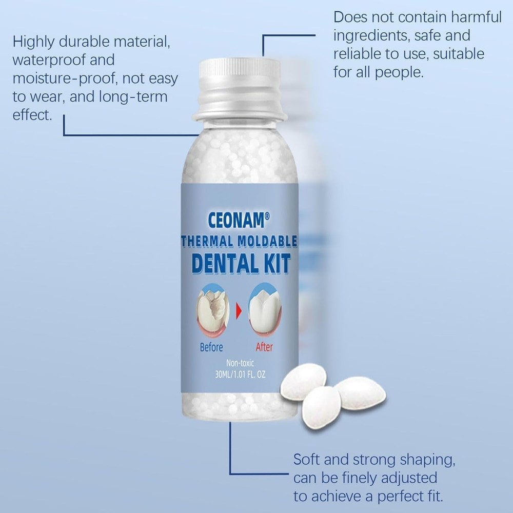 Tooth Repair Kit - Teeth Replacement Kit for Temporary Restoration of Missing &