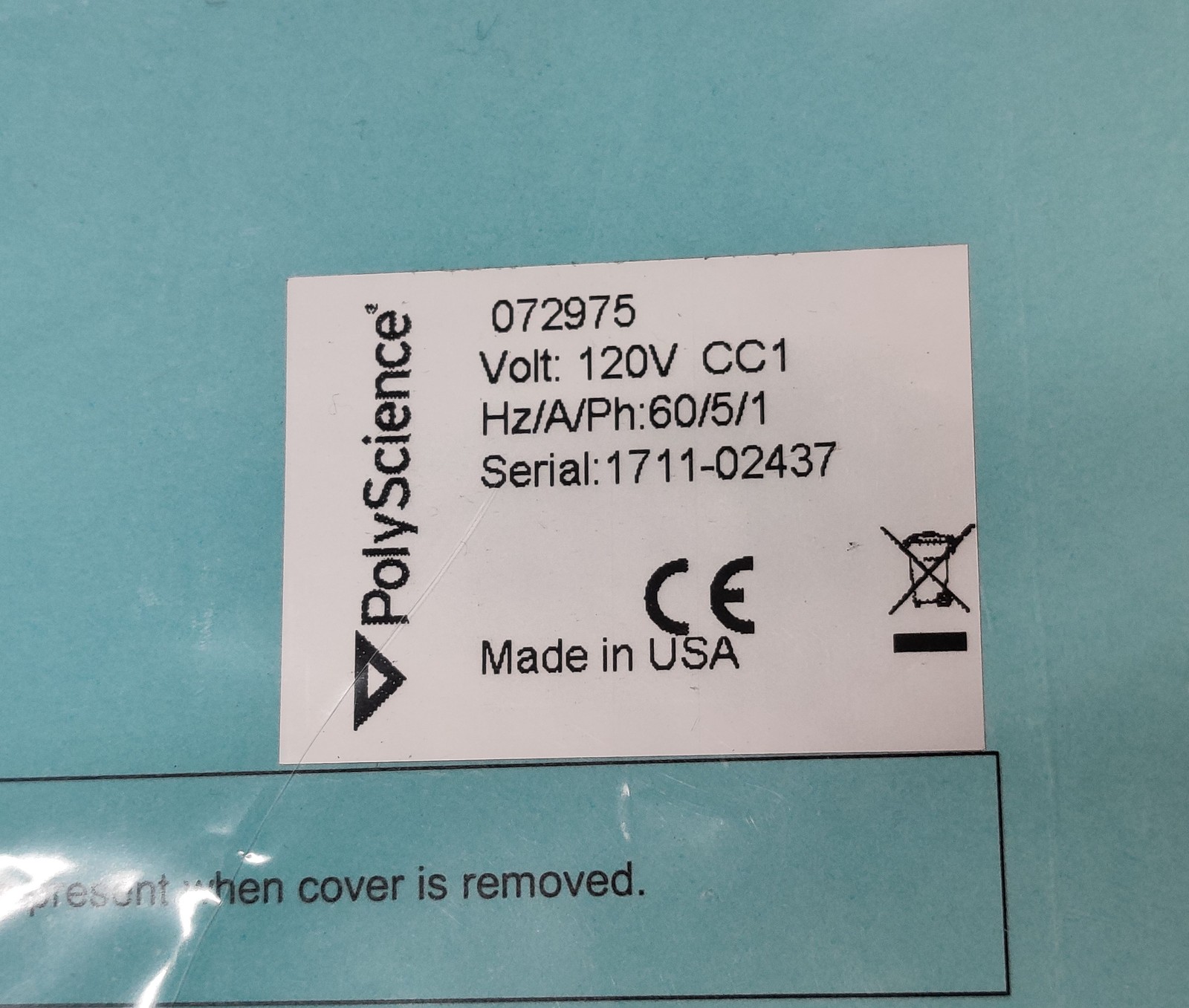 PolyScience Chiller Pack 120V 250W 12°C 072975 for PerkinElmer ICP OES NEW