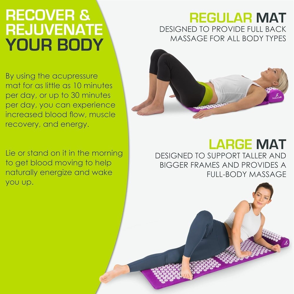 ProsourceFit Acupressure Therapy Mat Set Pillow