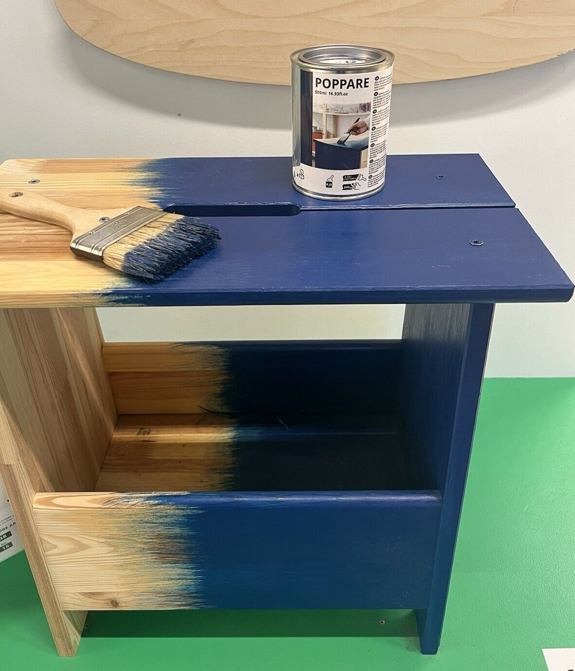 IKEA POPPARE Paint, water-borne, low gloss, blue 16.9 oz NEW