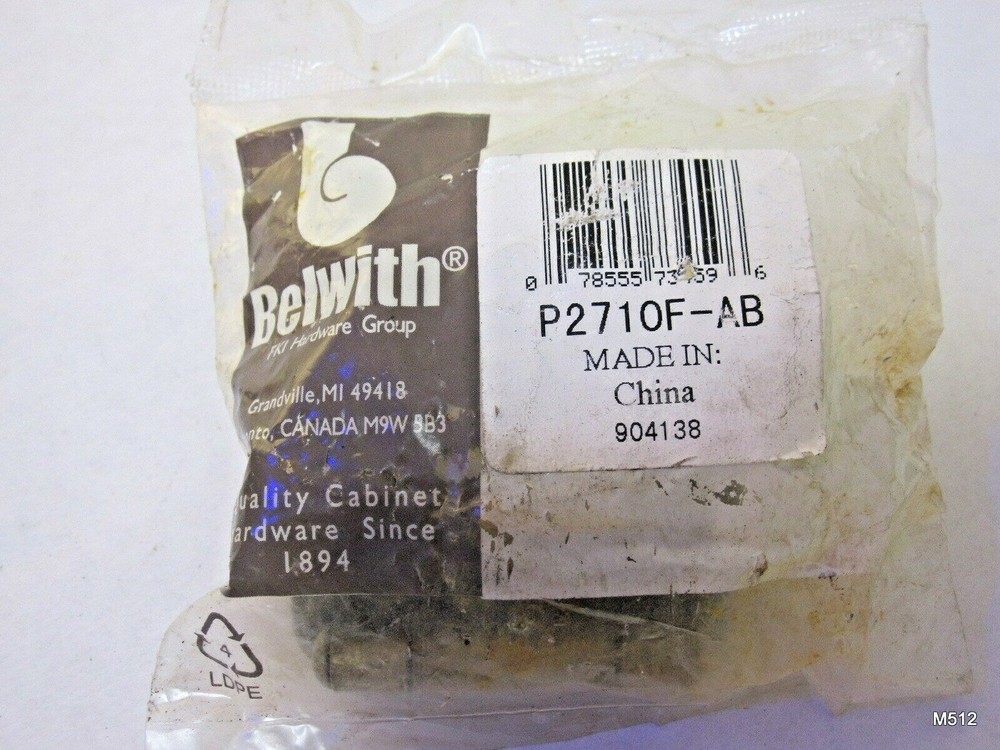 Two (2) Belwith P60010F-AB Overlay Surface Self-Closing hinges Pr.