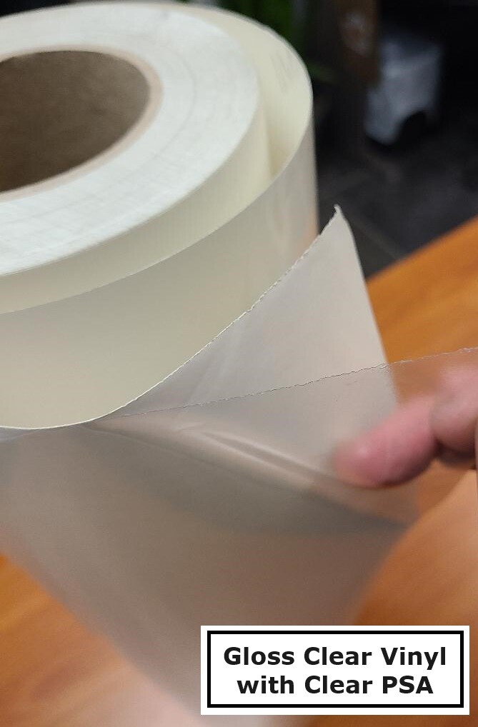 3.0 mil Gloss Clear Transparent Cut Sign Vinyl PVC Self-Adhesive 5-Year Film