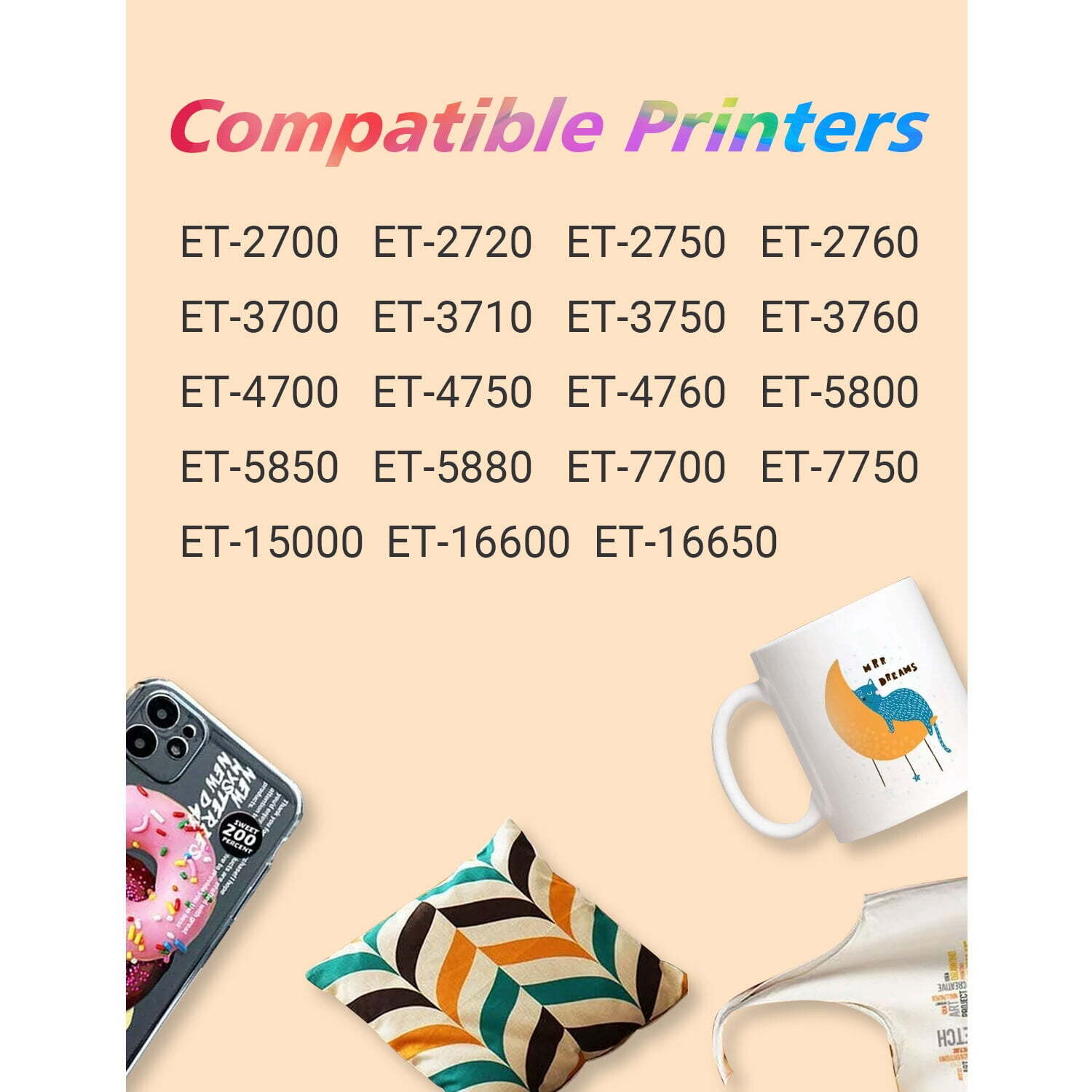 400ML Hiipoo Sublimation Ink with Heat Tape Refill for ET-2400 ET-2720 ET-2800