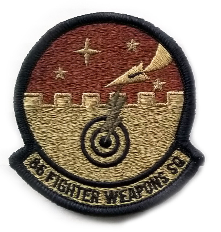 US Air Force 86th Fighter Weapons Squadron Subdued Hook Back Patch