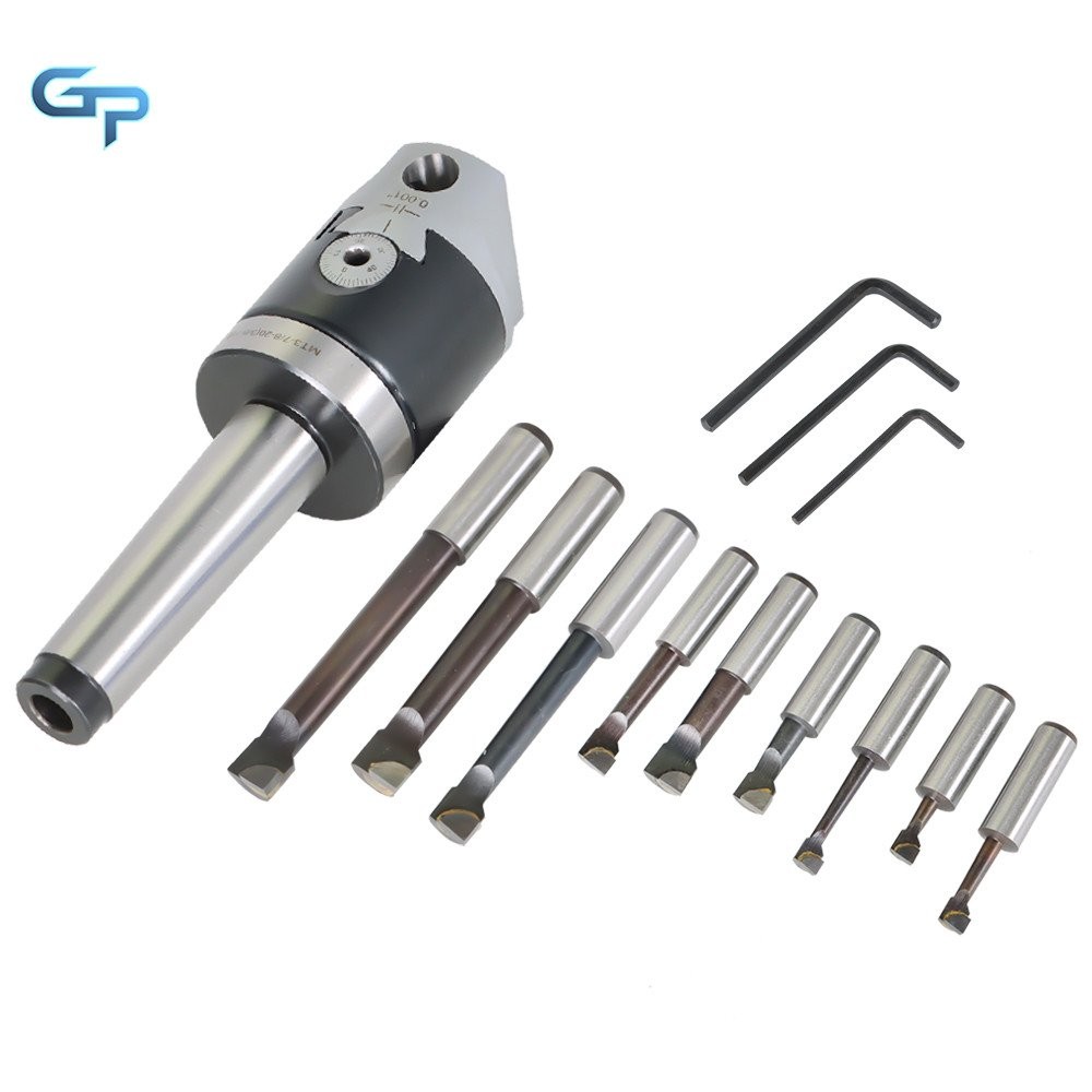 Boring Tool Set Two In Head 3MT Shank & 1/2" Boring Bar Set