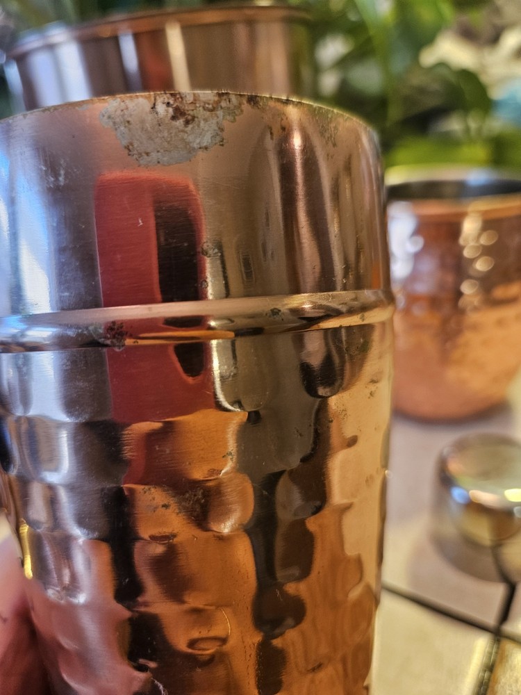 Hammered Copper Bar Tools Drink Mix Set