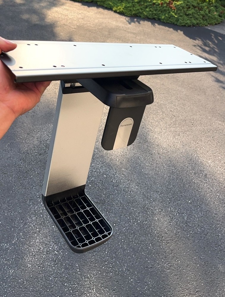 Humanscale CPU600 Adjustable Under-desk CPU Holder Black/Silver with mount Plate