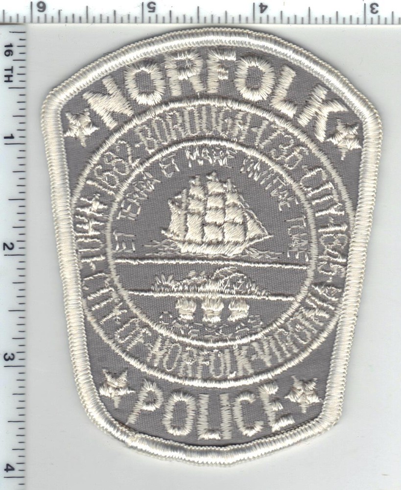 Norfolk Police (Virginia) Gray Thread Shoulder Patch from the 1980's