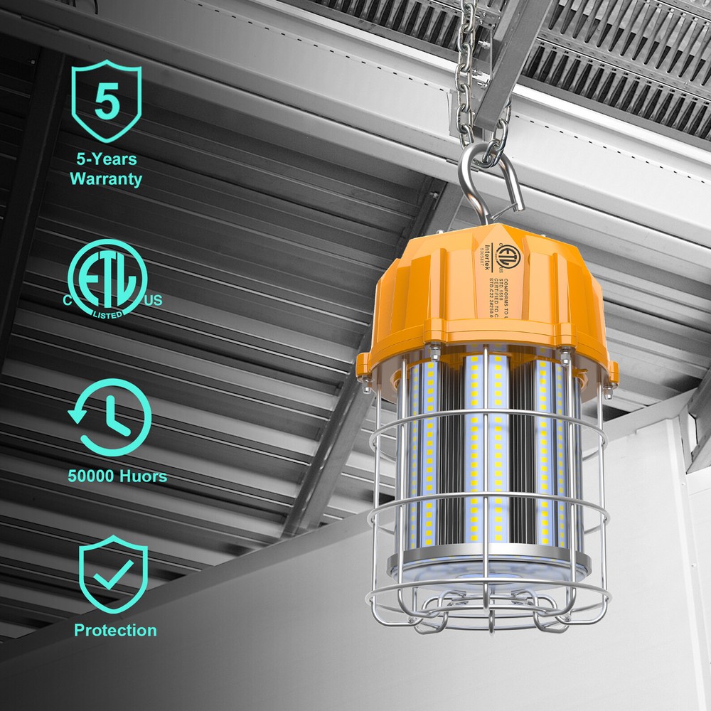 100W LED Construction Work Light For Temporary Jobsite High Bay Workshop Lamp