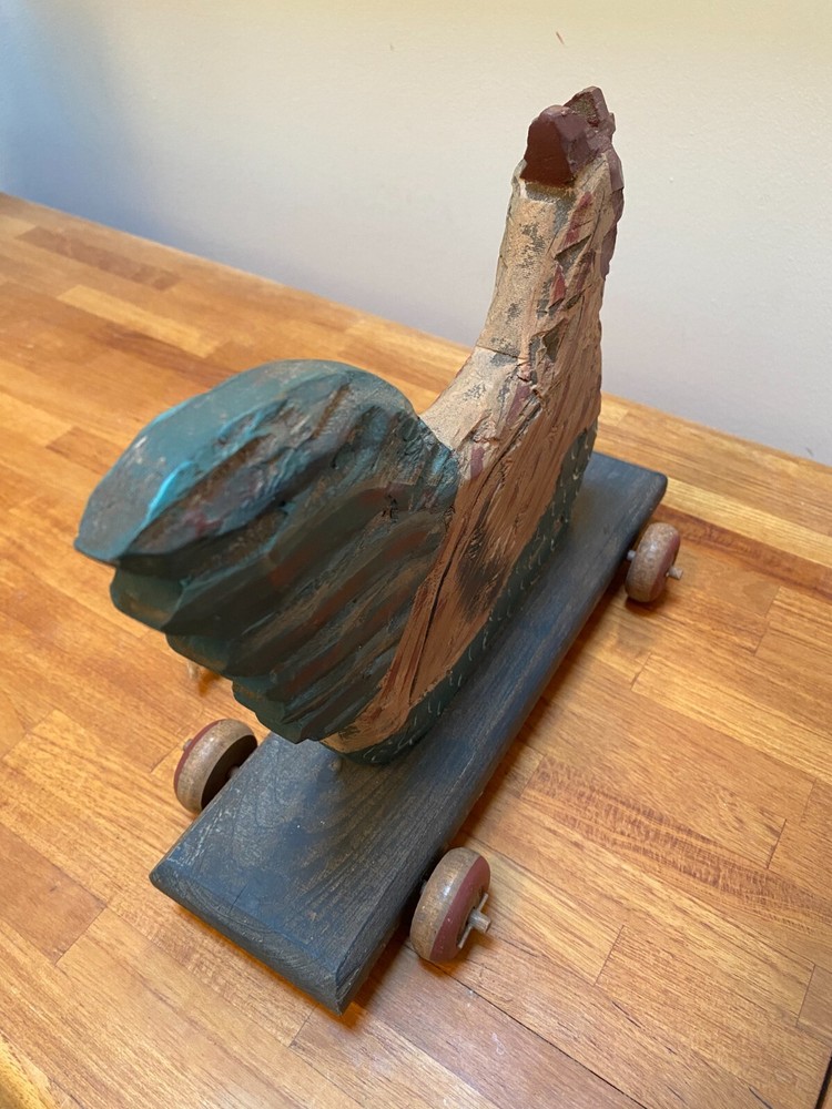 Vintage Wooden Chicken Pull Toy