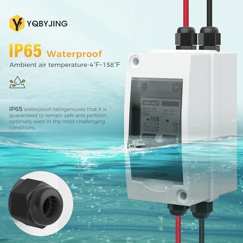 Solar Panel Disconnect Switch 40 Amp 4 Holes DC AC 500V Upgrade Box & Wire 40A