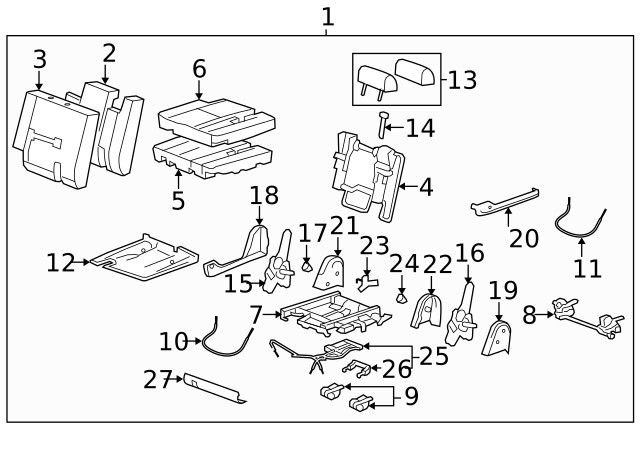Genuine GM Seat Back Cover 15804736