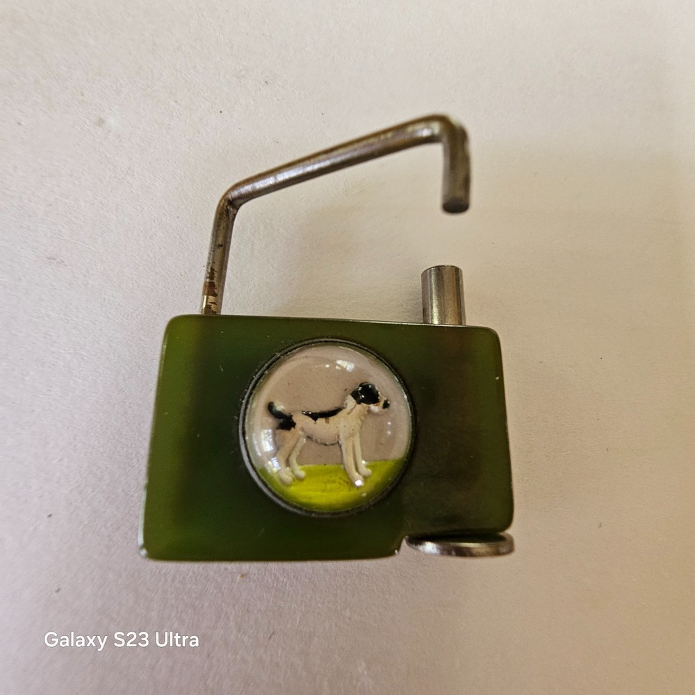 Vintage Green Bakelite Lock Dog in Bubble