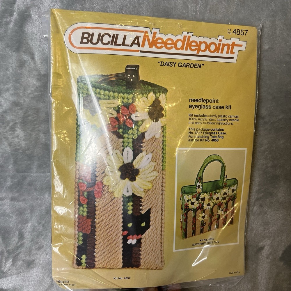 Bucilla Needlepoint Eyeglass Case Kit Daisy Garden #4857