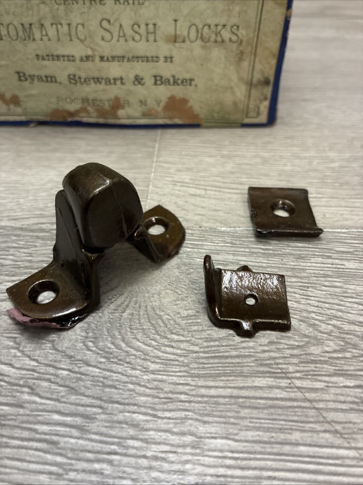 Antique Automatic Sash Locks Window Locks Full Case Byam, Stewart & Baker NY