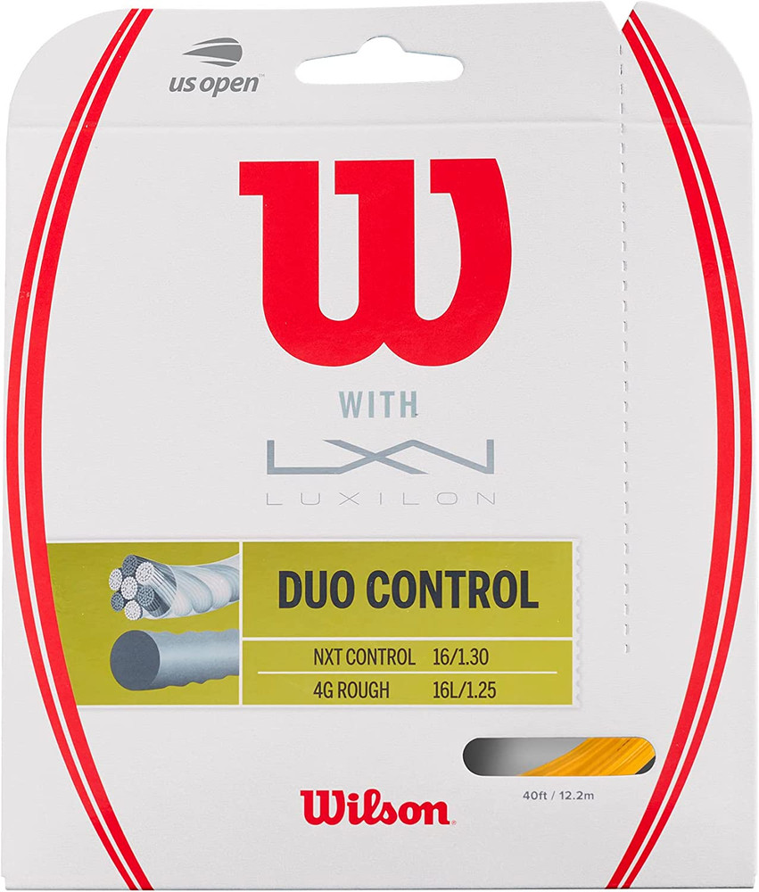 WILSON Duo Tennis String - Set, Yellow, Bronze and Grey