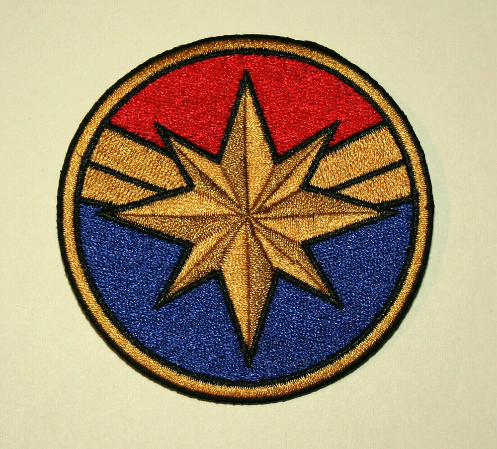 Official Captain Marvel Comics Logo Iron-On Cloth Jacket Patch New