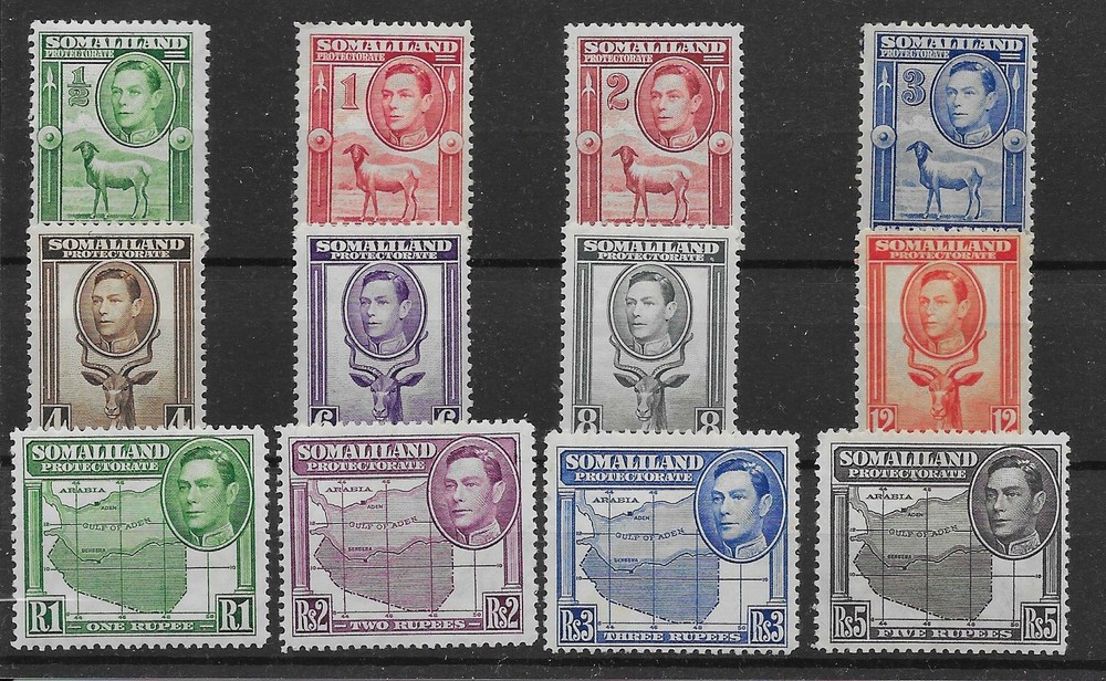 SOMALILAND SG93/104 1938 DEFINITIVE SET MTD MINT