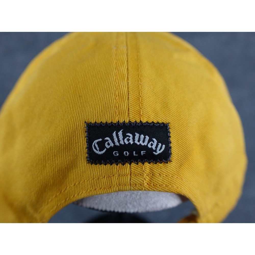Callaway Golf Hat Yellow Embroidered Logo Adjustable Strap Baseball Cap