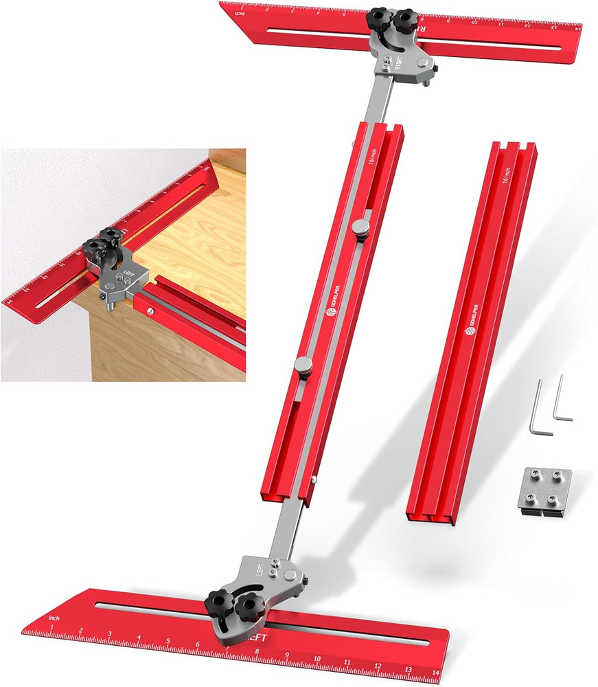 Portable Stair Tread Template Tool, Simple Assembly Stair Measuring Tool, Adjust