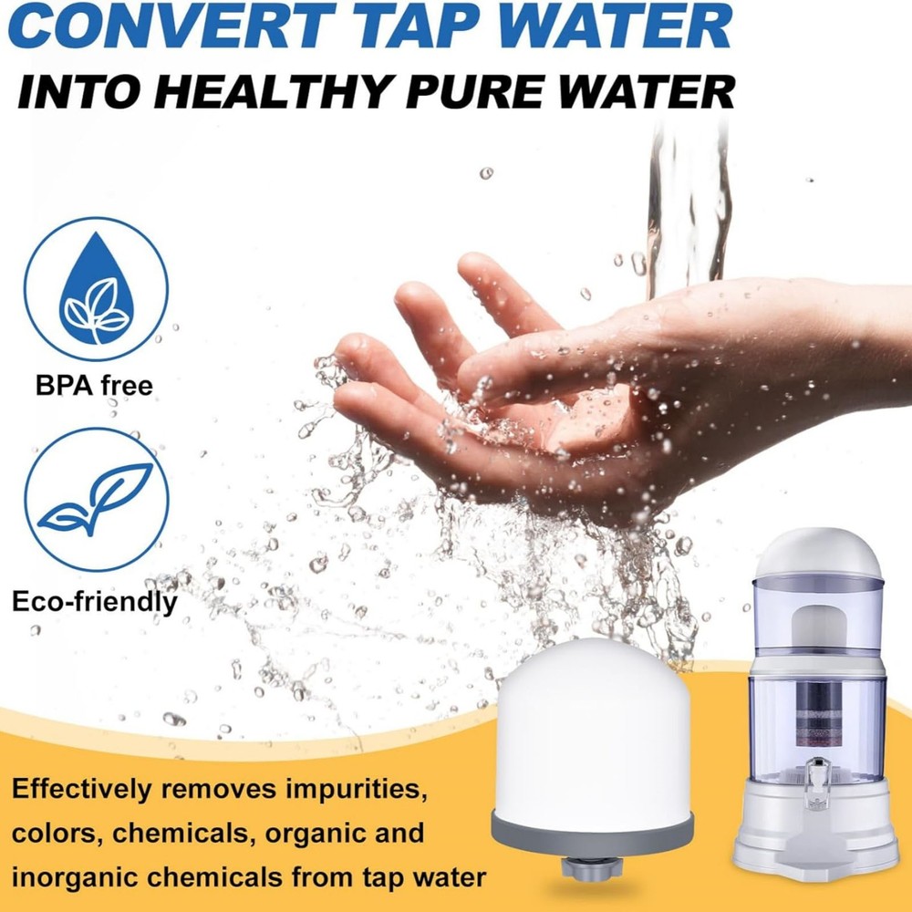 Ceramic Water Filter Cartridges 2 Pack 0.2 Micron for Gravity Fed Countertop