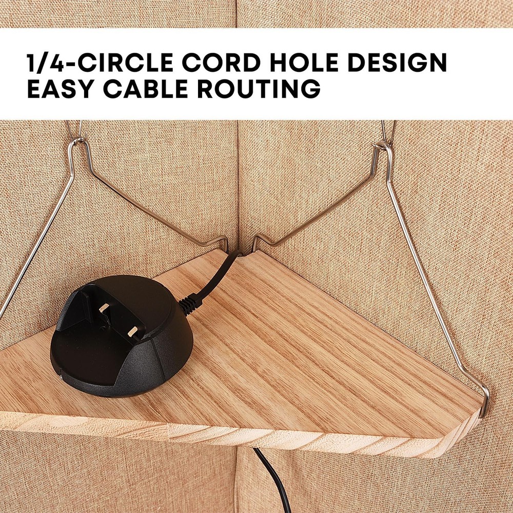 Wall Cubicle Corner Shelf set Natural Wood Workstation Organizer