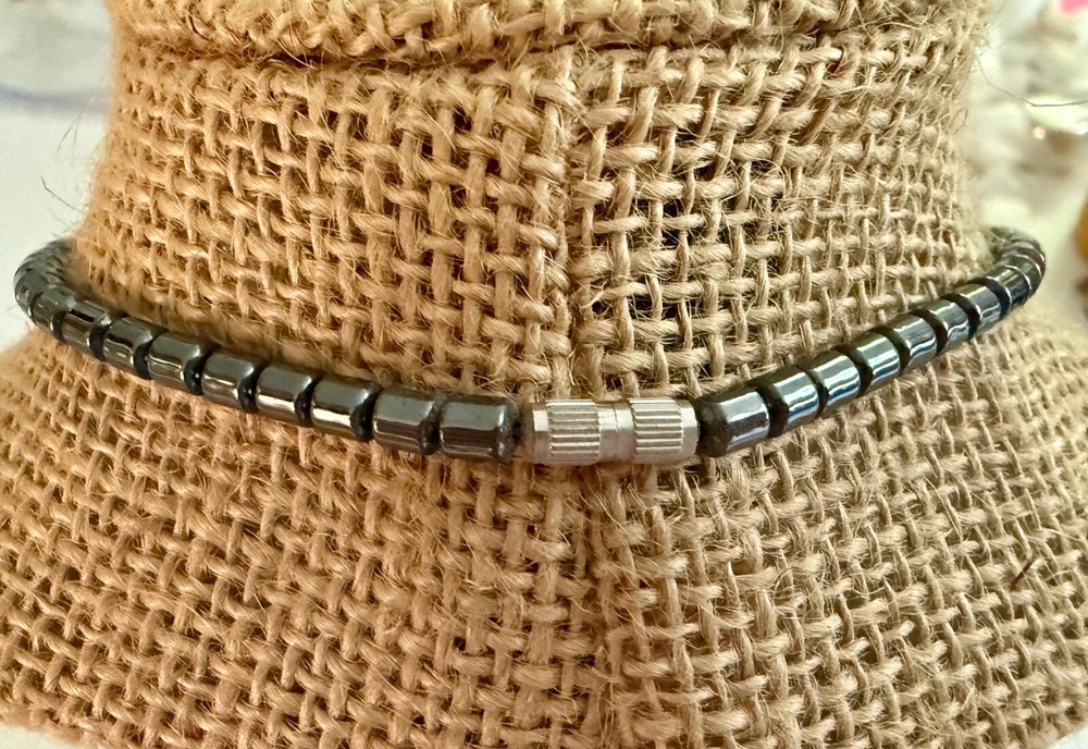 Mexican Hematite Beaded Turtle Necklace