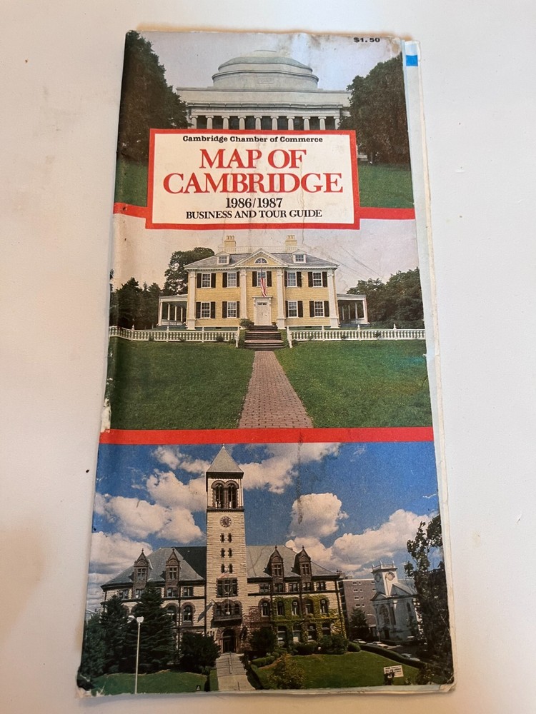 Cambridge MA Map 1986-1987 MIT Harvard