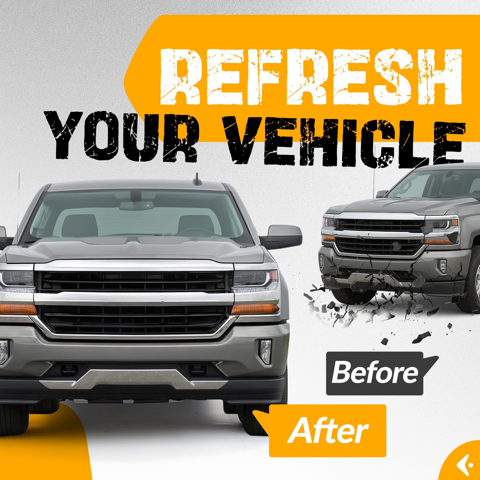 For Chevy Silverado 1500 2016-2019 Black Front Bumper Valance &Chrome Skid Plate